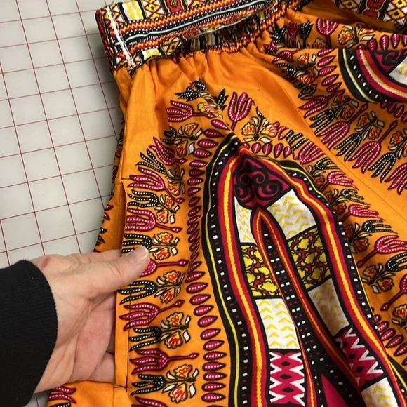 SB FASHION Dashiki African Ethnic Print Cotton Elastic Waist Self Tie Maxi M-O/S - Picture 7 of 16